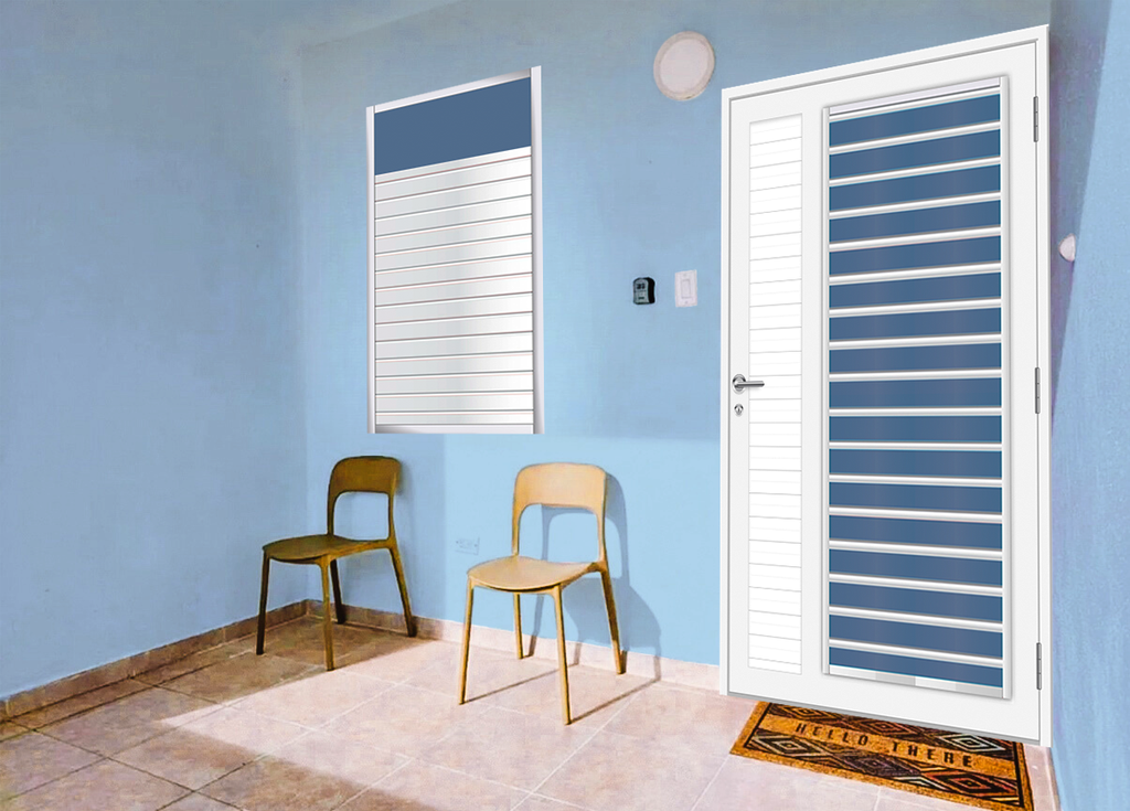 Ventana Sequre+ Old San Juan (Aluminio Solido + Cristal Arriba) 
